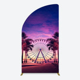 Lofaris Sunset Ferris Wheel Beach Babychella Half Moon Arch Backdrop