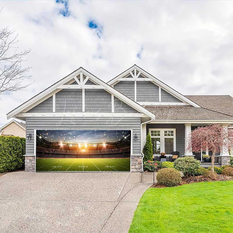 Lofaris Sunset Football Sports Stadium Garage Door Banner