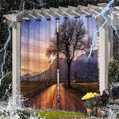 Lofaris Sunset Landscape Waterproof Printed Outdoor Curtains For Gazebo