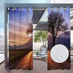 Lofaris Sunset Landscape Waterproof Printed Outdoor Curtains For Gazebo