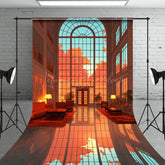 Lofaris Sunset Modern Living Room Window Sweep Photo Backdrop