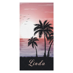 Lofaris Sunset Palm Trees Beach Custom Name Towel