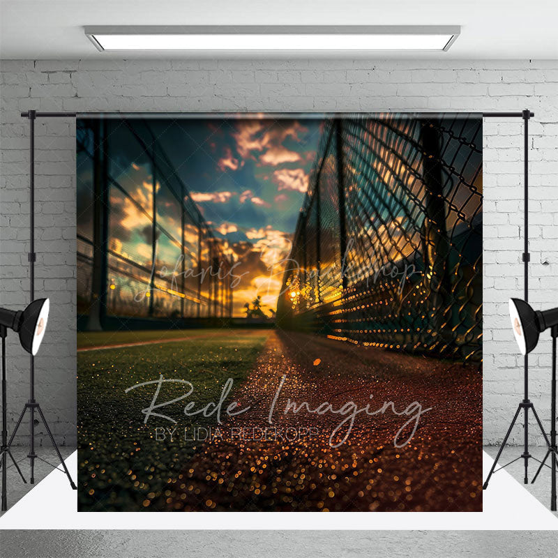 Lofaris Sunset Sky Baseball Field Sports Photography Backdrop