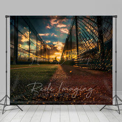 Lofaris Sunset Sky Baseball Field Sports Photography Backdrop