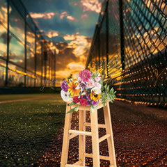 Lofaris Sunset Sky Baseball Field Sports Photography Backdrop