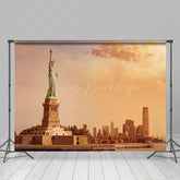 Lofaris Sunset View Of The Statue Liberty Photo Backdrop