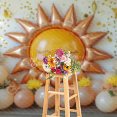 Lofaris Sunshine Floral Balloon Sweet Cake Smash Backdrop