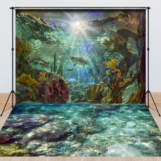 Lofaris Sunshine Shark Under The Sea Scenery Combo Set Backdrop