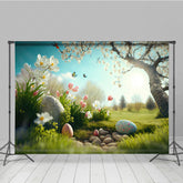 Lofaris Sunshine Spring Floral Grass Eggs Easter Backdrop
