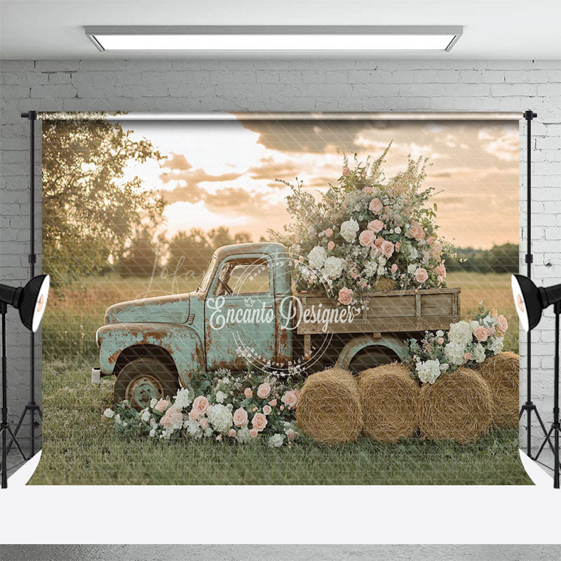 Lofaris Sunshine Truck Spring Photography Backdrop For Shoot