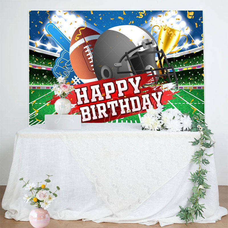 Lofaris Super Bowl Champion Field Happy Birthday Backdrop