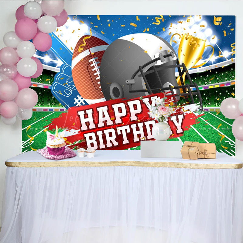 Lofaris Super Bowl Champion Field Happy Birthday Backdrop