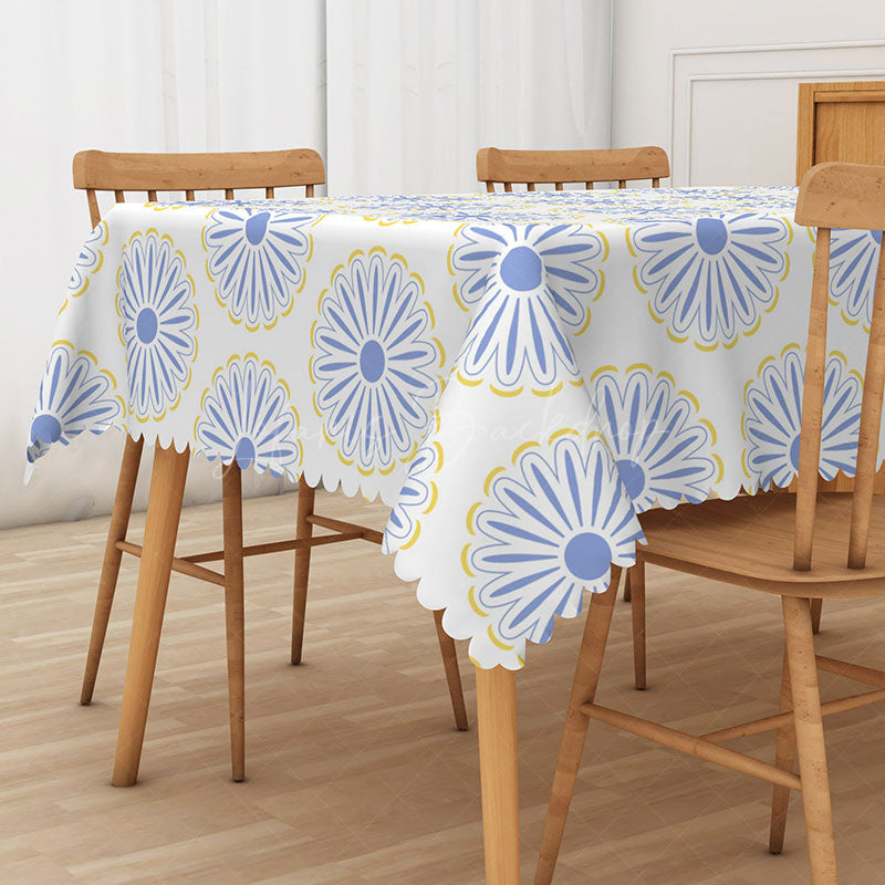 Lofaris Sweet and Fresh Tablecloth with Repeated Abstract Patterns for Modern Playful Kitchen Decor
