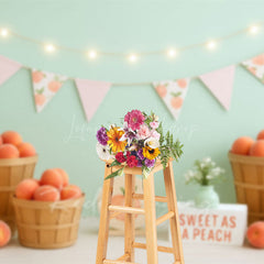 Lofaris Sweet As A Peach Fresh Photo Cake Smash Backdrop