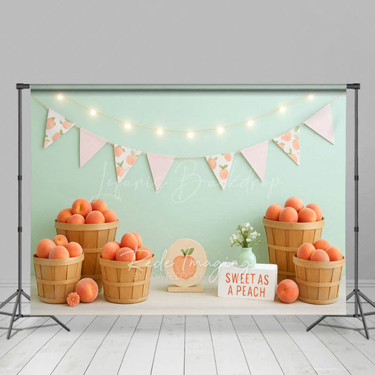 Lofaris Sweet As A Peach Fresh Photo Cake Smash Backdrop
