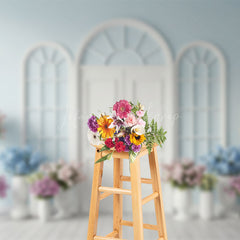Lofaris Sweet Baby Light Blue And Floral Wedding Backdrop