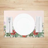 Lofaris Sweet Baby Pink Floral Placemats Set of 4 for Spring Shower and Girls Birthday Party Table Decor