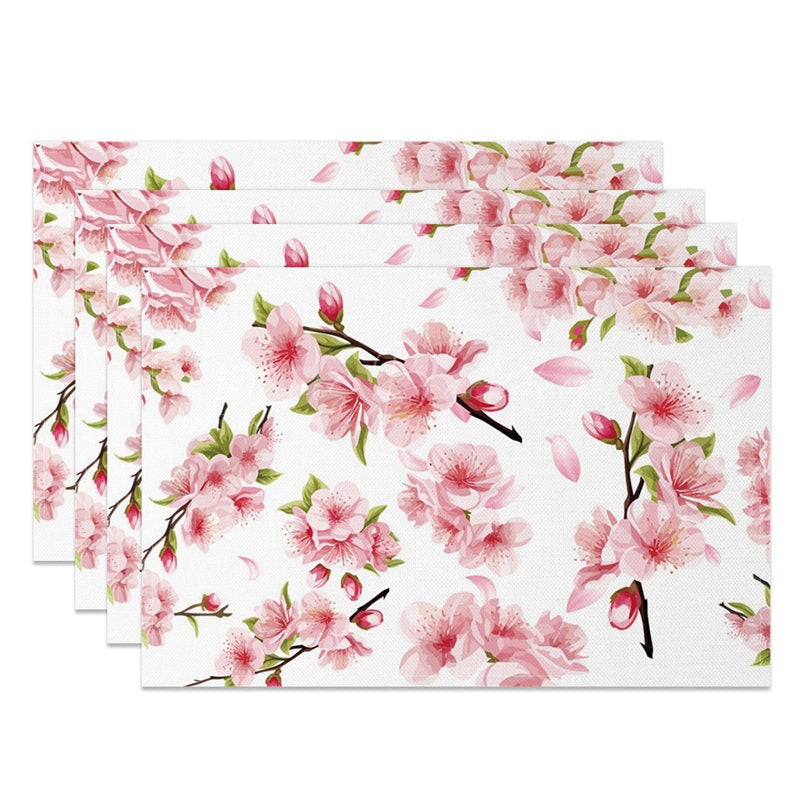Lofaris Sweet Baby Pink Peach Blossom Set of 4 Placemats