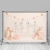 Lofaris Sweet Ballerina Pink Star Lights Cake Smash Backdrop