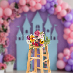 Lofaris Sweet Balloon Castle Silhouette Wedding Backdrop