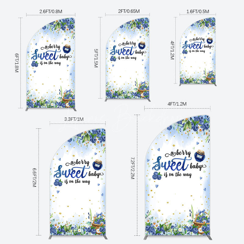 Lofaris Sweet Berry Floral Lovely Baby Shower Half Moon Arch Backdrop