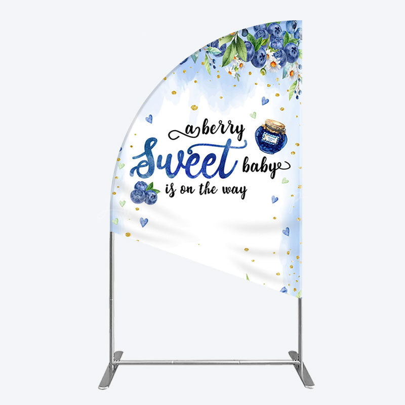 Lofaris Sweet Berry Floral Lovely Baby Shower Half Moon Arch Backdrop