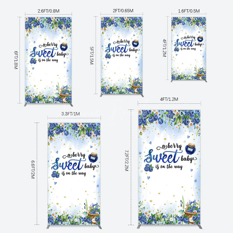 Lofaris Sweet Berry Floral Lovely Baby Shower Rectangle Backdrop