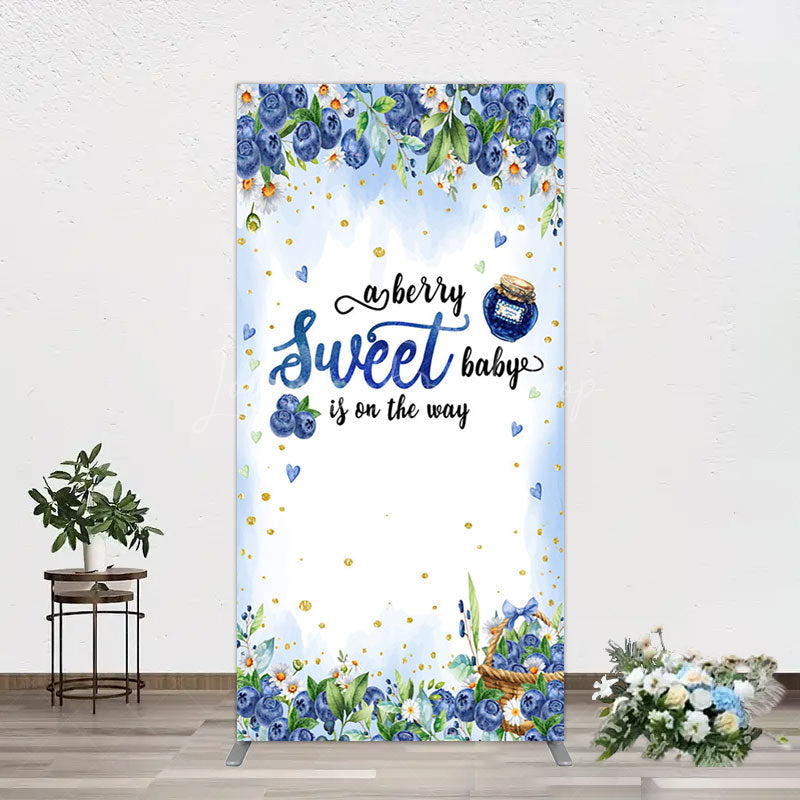 Lofaris Sweet Berry Floral Lovely Baby Shower Rectangle Backdrop