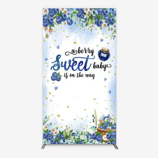 Lofaris Sweet Berry Floral Lovely Baby Shower Rectangle Backdrop