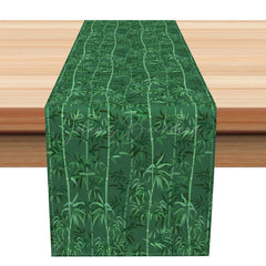 Lofaris Sweet Boho Bamboo Forest Table Runner Fresh Green Spring Vibe Zen Garden Themed Kitchen or Dining Room Decor
