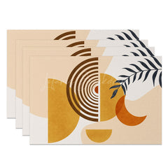 Lofaris Sweet Boho Elegant Geometry Moon Set of 4 Placemats