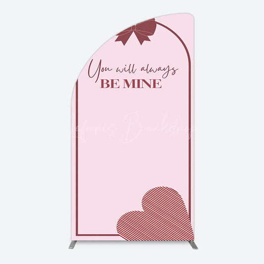 Lofaris Sweet Bow Heart You Are Mine Wedding Half Moon Arch Backdrop