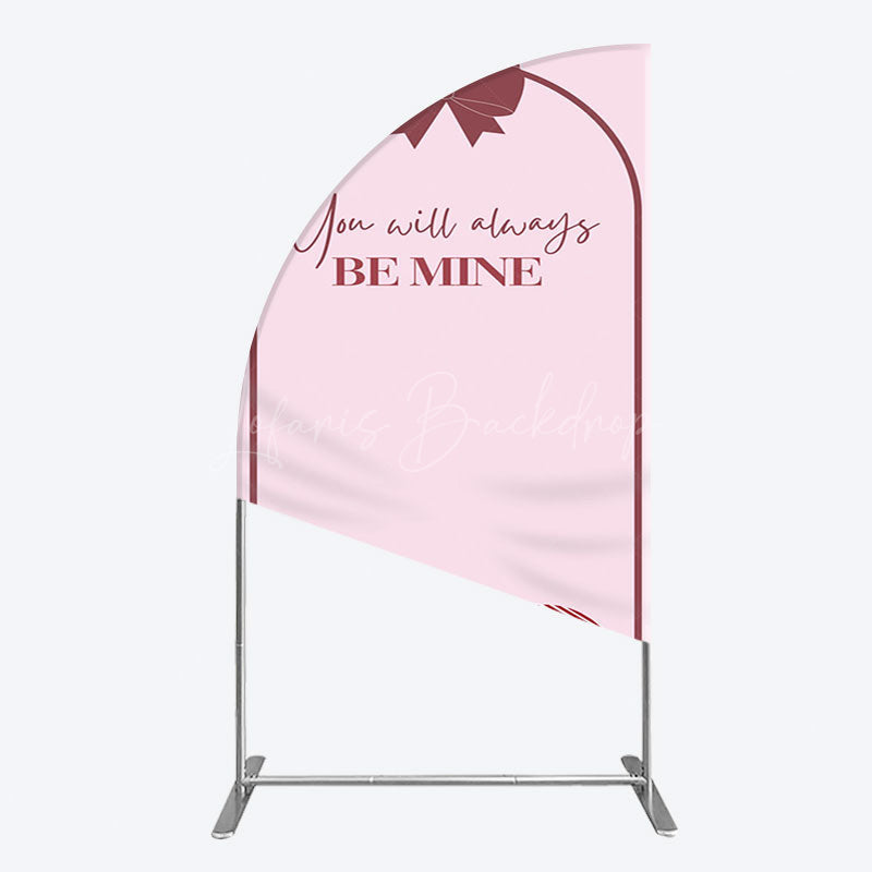 Lofaris Sweet Bow Heart You Are Mine Wedding Half Moon Arch Backdrop
