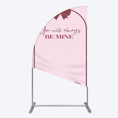 Lofaris Sweet Bow Heart You Are Mine Wedding Half Moon Arch Backdrop