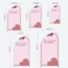 Lofaris Sweet Bow Heart You Are Mine Wedding Half Moon Arch Backdrop