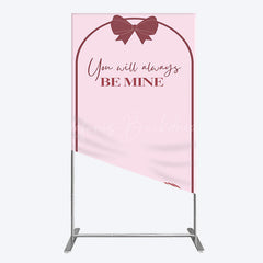 Lofaris Sweet Bow Heart You Are Mine Wedding Rectangle Backdrop