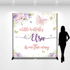 Lofaris Sweet Butterfly Floral Custom Baby Shower Backdrop