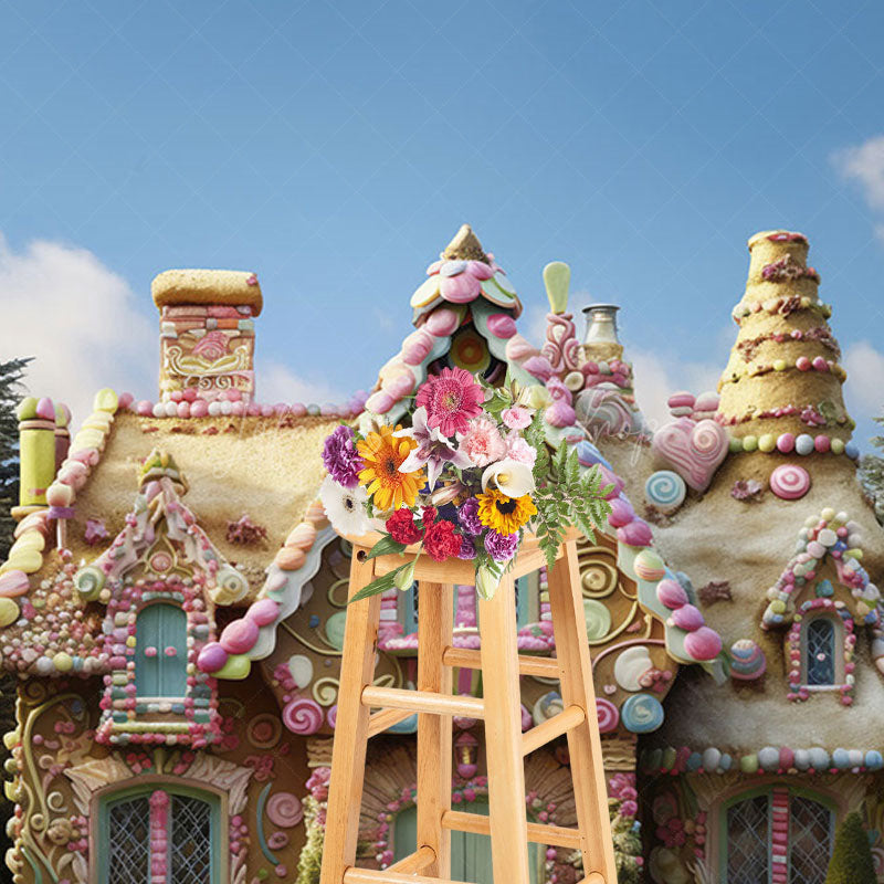 Lofaris Sweet Candyland House In The Forest Spring Backdrop