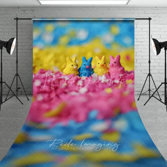 Lofaris Sweet Colorful Bunny Candies Easter Backdrop Pink Floral Sprinkles Macro Sweep Portrait Studio Background