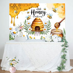 Lofaris Sweet Daisy Honey Is On The Way Baby Shower Backdrop