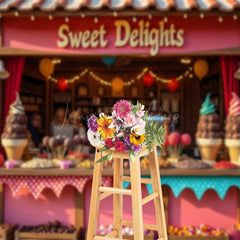 Lofaris Sweet Delights Dessert Shop Photography Backdrop