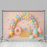 Lofaris Sweet Donut Dessert Balloon Arch Cake Smash Backdrop