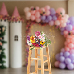 Lofaris Sweet Double Castle Floral Balloon Wedding Backdrop
