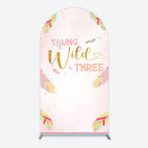 Lofaris Sweet Feather Young Wild Three Birthday Arch Backdrop