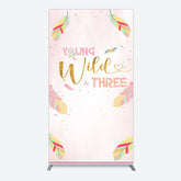 Lofaris Sweet Feather Young Wild Three Birthday Rectangle Backdrop