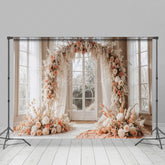Lofaris Sweet Floral Arch Window Boho Wedding Backdrop