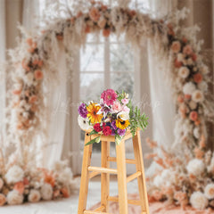 Lofaris Sweet Floral Arch Window Boho Wedding Backdrop