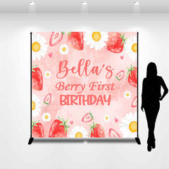 Lofaris Sweet Floral Berry Custom First Birthday Backdrop