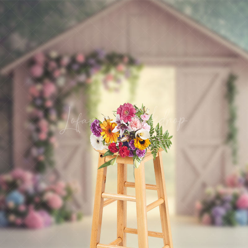 Lofaris Sweet Floral Farm Barn Elegant Wedding Backdrop