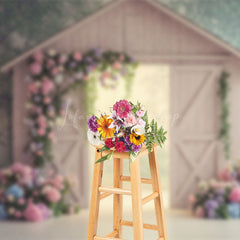 Lofaris Sweet Floral Farm Barn Elegant Wedding Backdrop